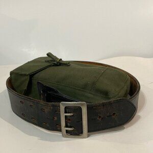 Leather Belt Sam Browne Size 36 and Military Belt Bag